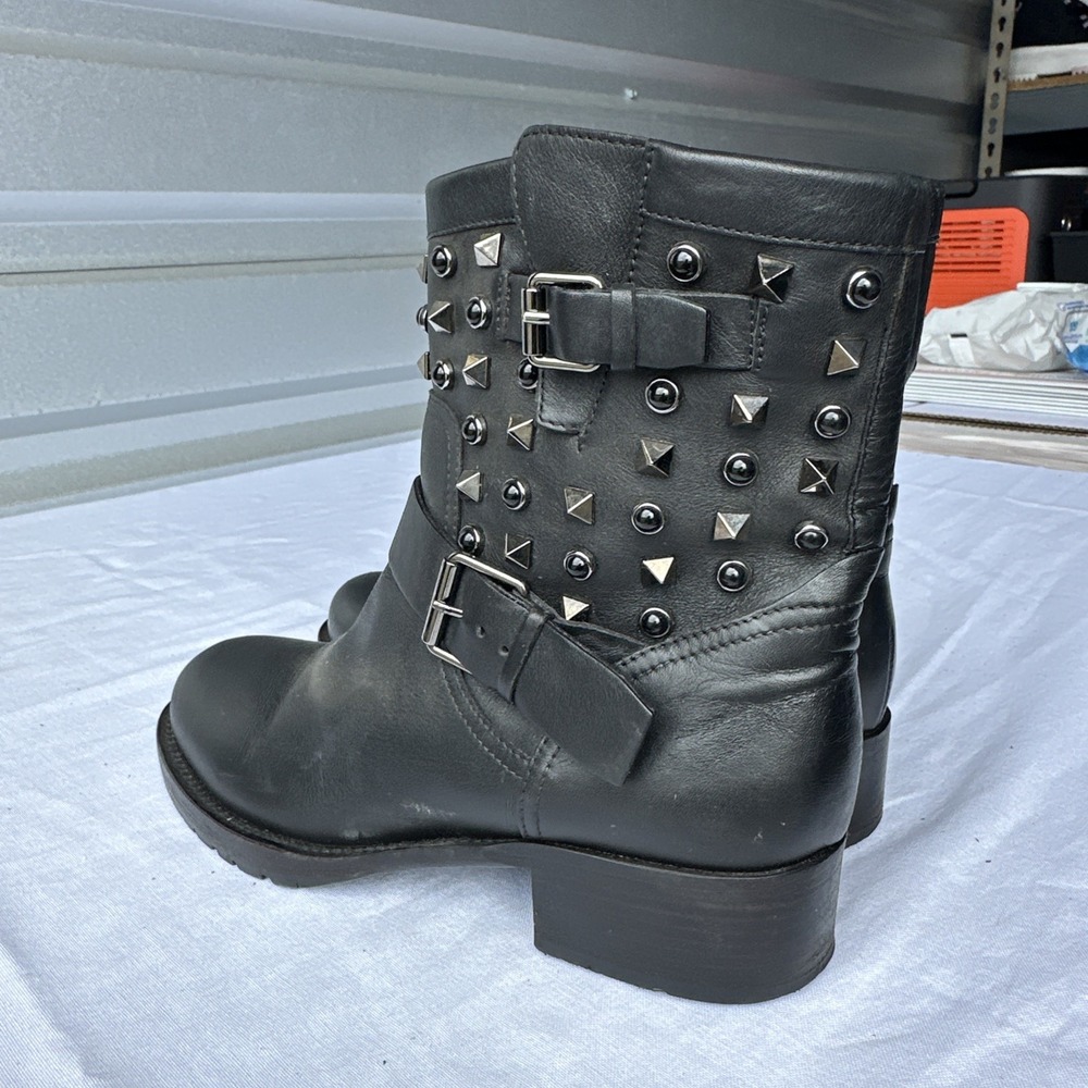 Women's Ladies Valentino Garavani Rockstud Black Leather Ankle Boots EU 36 1/2 - Picture 2 of 9